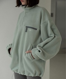 lawgy（ラウジー）の「over size embroidery half button fleece / オーバーサイズエンブロイダリーハーフボタンフリース（その他トップス）」