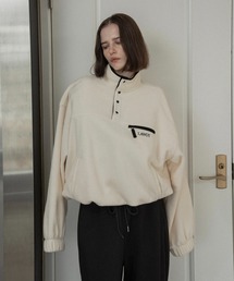 eim（エイム）の「over size embroidery half button fleece / オーバーサイズエンブロイダリーハーフボタンフリース（その他トップス）」