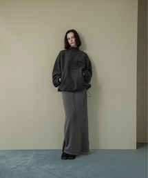 lawgy（ラウジー）の「over size embroidery half button fleece / オーバーサイズエンブロイダリーハーフボタンフリース（その他トップス）」