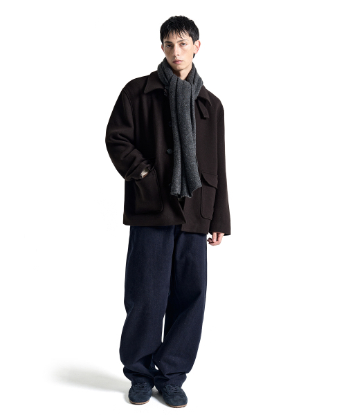 COSTUME O’CLOCK（コスチュームオクロック）の「[COCL X OH JEONG GYU] ウール セミオーバーサイズ ハーフコート ブラウン COOSCT027BROWN（チェスターコート・メンズ・その他・LARGE/MEDIUM/SMALL）」の3枚目の写真