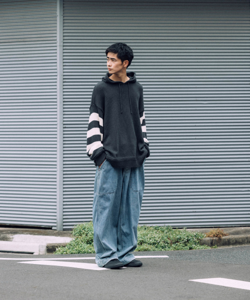 ANGLAN(アングラン)の「ダブルファティーグデニムパンツ - ウォッシュドブルー(デニムパンツ・メンズ・その他・2/1(ボディスーツ:50-60))」の3枚目の写真