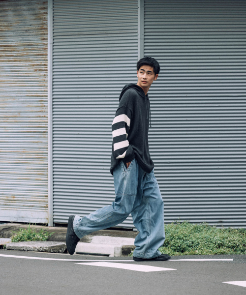 ANGLAN(アングラン)の「ダブルファティーグデニムパンツ - ウォッシュドブルー(デニムパンツ・メンズ・その他・2/1(ボディスーツ:50-60))」の4枚目の写真