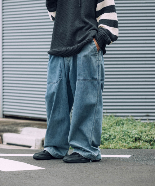 ANGLAN(アングラン)の「ダブルファティーグデニムパンツ - ウォッシュドブルー(デニムパンツ・メンズ・その他・2/1(ボディスーツ:50-60))」の5枚目の写真