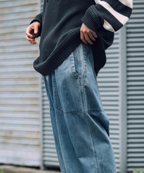 ANGLAN(アングラン)の「ダブルファティーグデニムパンツ - ウォッシュドブルー(デニムパンツ・メンズ・その他・2/1(ボディスーツ:50-60))」の6枚目の写真