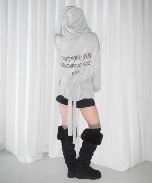 THEAIRTOWN(ジエアタウン)の「fine suede belt shorts(その他パンツ・レディース・ブラック/ダークグレー・FREE)」の13枚目の写真