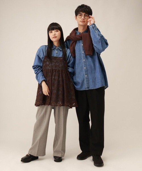 GLOBAL WORK(グローバルワーク)の「ヤワラカデニムシャツ/1055048(シャツ/ブラウス・メンズ・ブルー/ブラック系・SMALL/MEDIUM/LARGE)」の18枚目の写真