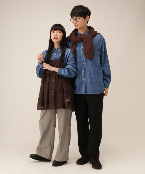 GLOBAL WORK(グローバルワーク)の「ヤワラカデニムシャツ/1055048(シャツ/ブラウス・メンズ・ブルー/ブラック系・SMALL/MEDIUM/LARGE)」の19枚目の写真