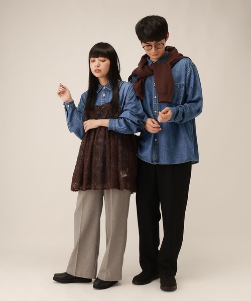 GLOBAL WORK(グローバルワーク)の「ヤワラカデニムシャツ/1055048(シャツ/ブラウス・メンズ・ブルー/ブラック系・SMALL/MEDIUM/LARGE)」の20枚目の写真