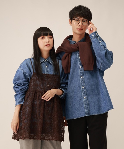 GLOBAL WORK(グローバルワーク)の「ヤワラカデニムシャツ/1055048(シャツ/ブラウス・メンズ・ブルー/ブラック系・SMALL/MEDIUM/LARGE)」の22枚目の写真
