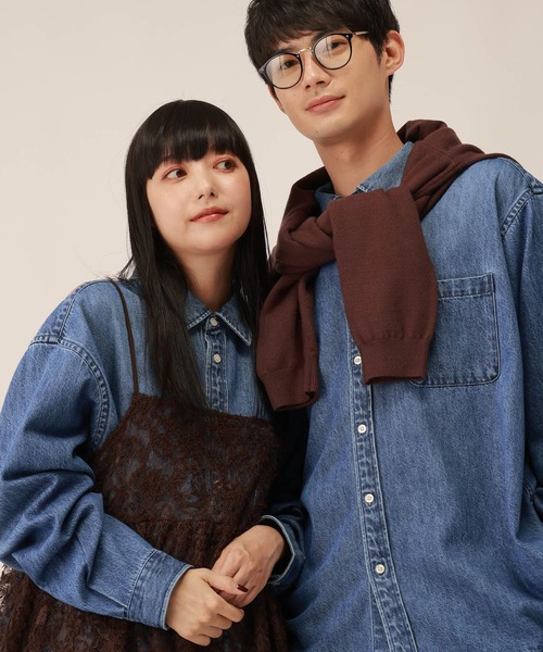GLOBAL WORK(グローバルワーク)の「ヤワラカデニムシャツ/1055048(シャツ/ブラウス・メンズ・ブルー/ブラック系・SMALL/MEDIUM/LARGE)」の14枚目の写真