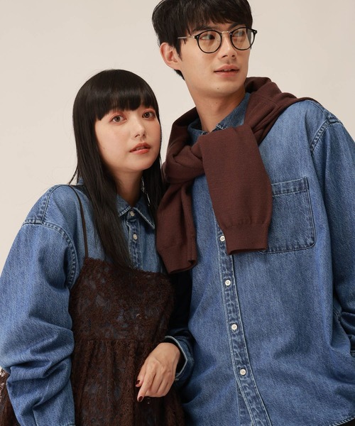 GLOBAL WORK(グローバルワーク)の「ヤワラカデニムシャツ/1055048(シャツ/ブラウス・メンズ・ブルー/ブラック系・SMALL/MEDIUM/LARGE)」の15枚目の写真