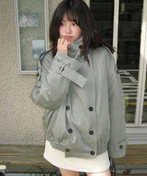 DETACHABLE TRIMMING HEART TRENCH JUMPER KHAKI