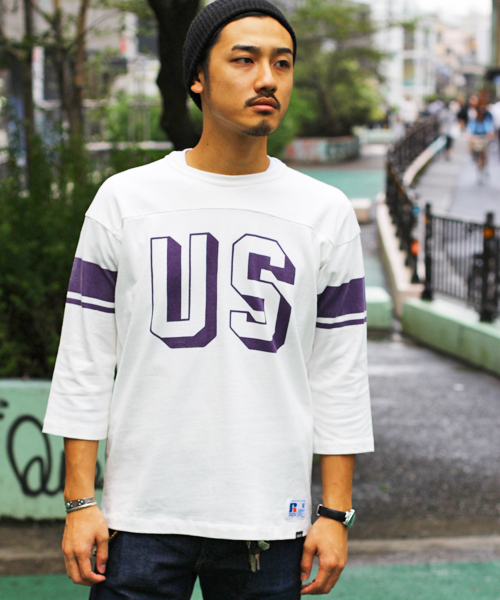 schott（ショット）の「Schott/ショット/COTTON FOTTBALL TSHIRT US/フットボールT（Tシャツ/カットソー・メンズ・レッド/ホワイト/ブラック/ネイビー・MEDIUM/LARGE/X-LARGE/SMALL/X-SMALL）」の2枚目の写真