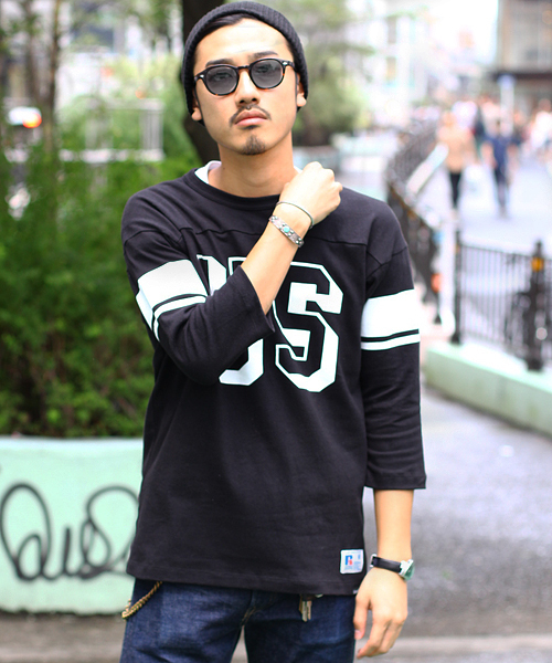 schott（ショット）の「Schott/ショット/COTTON FOTTBALL TSHIRT US/フットボールT（Tシャツ/カットソー・メンズ・レッド/ホワイト/ブラック/ネイビー・MEDIUM/LARGE/X-LARGE/SMALL/X-SMALL）」の3枚目の写真