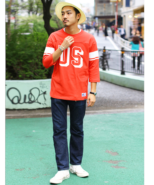 schott（ショット）の「Schott/ショット/COTTON FOTTBALL TSHIRT US/フットボールT（Tシャツ/カットソー・メンズ・レッド/ホワイト/ブラック/ネイビー・MEDIUM/LARGE/X-LARGE/SMALL/X-SMALL）」の15枚目の写真