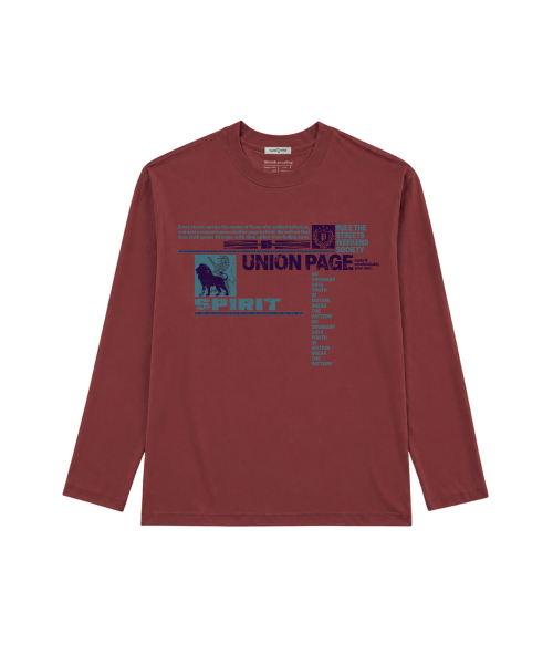 PAGESIISII(ページシシ)の「ユニオン ページ プリント スタンダードフィット ロングスリーブ ネイビー(Tシャツ/カットソー・レディース・その他・MEDIUM)」の4枚目の写真