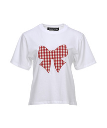 アプリケ刺繍ロゴTシャツ WHITE