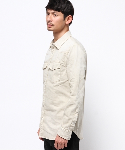 JACKROSE（ジャックローズ）の「ハイパーストレッチクールマックスデニムウエスタンシャツ（シャツ/ブラウス・メンズ・ベージュ/サックスブルー・L/M/XL）」の4枚目の写真