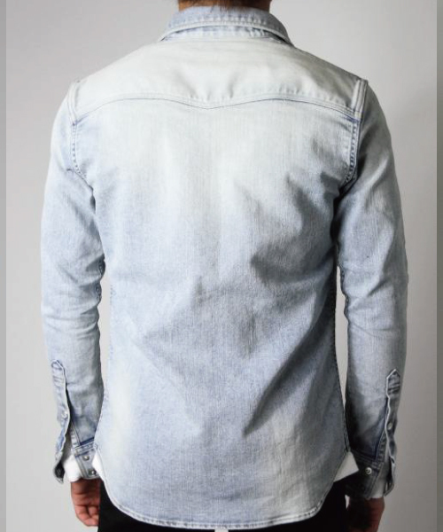 JACKROSE（ジャックローズ）の「ハイパーストレッチクールマックスデニムウエスタンシャツ（シャツ/ブラウス・メンズ・ベージュ/サックスブルー・L/M/XL）」の10枚目の写真