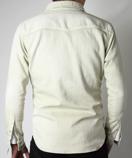 JACKROSE（ジャックローズ）の「ハイパーストレッチクールマックスデニムウエスタンシャツ（シャツ/ブラウス・メンズ・ベージュ/サックスブルー・L/M/XL）」の9枚目の写真