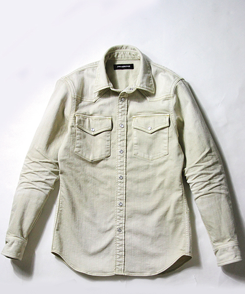 JACKROSE（ジャックローズ）の「ハイパーストレッチクールマックスデニムウエスタンシャツ（シャツ/ブラウス・メンズ・ベージュ/サックスブルー・L/M/XL）」の11枚目の写真