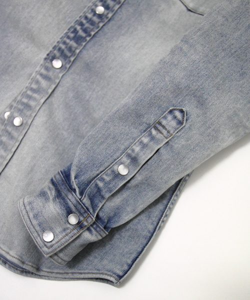 JACKROSE（ジャックローズ）の「ハイパーストレッチクールマックスデニムウエスタンシャツ（シャツ/ブラウス・メンズ・ベージュ/サックスブルー・L/M/XL）」の16枚目の写真