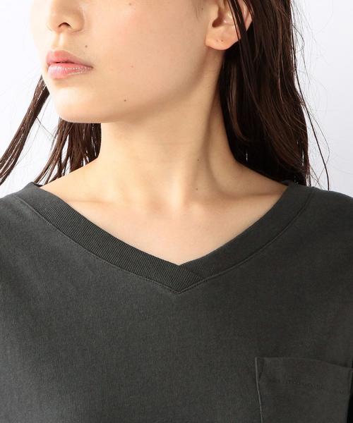 coen(コーエン)の「USAコットンVネックポケットTシャツ(Tシャツ/カットソー・レディース・ホワイト/ブラック・MEDIUM/LARGE)」の6枚目の写真