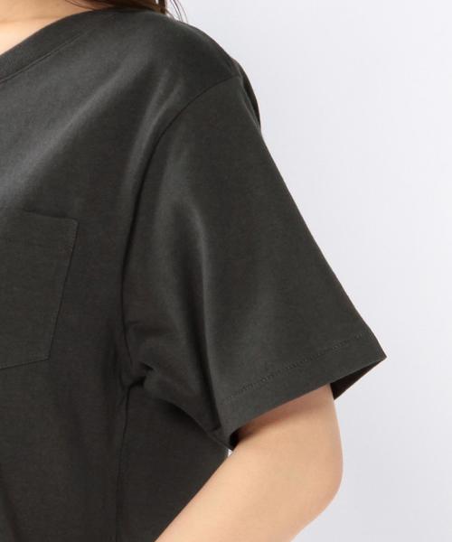 coen(コーエン)の「USAコットンVネックポケットTシャツ(Tシャツ/カットソー・レディース・ホワイト/ブラック・MEDIUM/LARGE)」の7枚目の写真