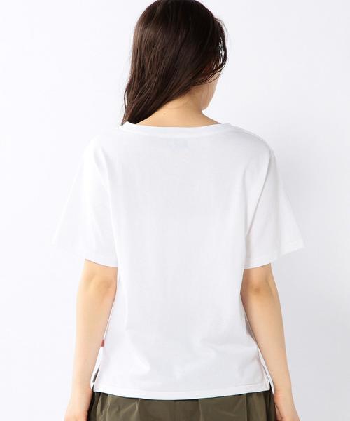 coen(コーエン)の「USAコットンVネックポケットTシャツ(Tシャツ/カットソー・レディース・ホワイト/ブラック・MEDIUM/LARGE)」の3枚目の写真
