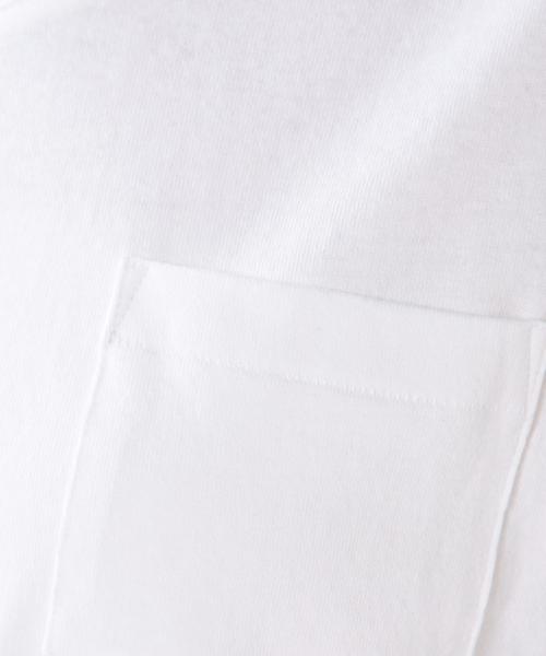 coen(コーエン)の「USAコットンVネックポケットTシャツ(Tシャツ/カットソー・レディース・ホワイト/ブラック・MEDIUM/LARGE)」の4枚目の写真