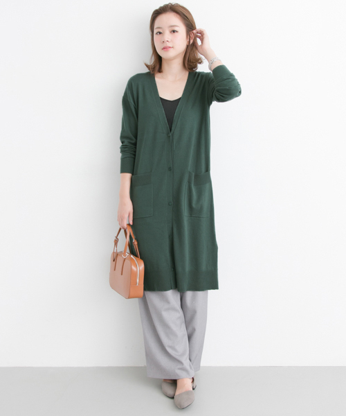 URBAN RESEARCH（アーバンリサーチ）の「UR ウォッシャブルロングカーディガン（カーディガン/ボレロ・レディース・グレー/キャメル/グリーン/ベージュ・FREE）」の16枚目の写真