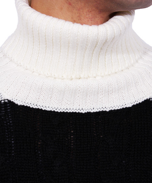 ８(eight)（エイト）の「ボーダー タートル ニットセーター カットソー（ニット/セーター・メンズ・ブラック×レッド/ホワイト×ネイビー/ブラック×グレー/ホワイト×ブラック・LARGE/MEDIUM）」の8枚目の写真