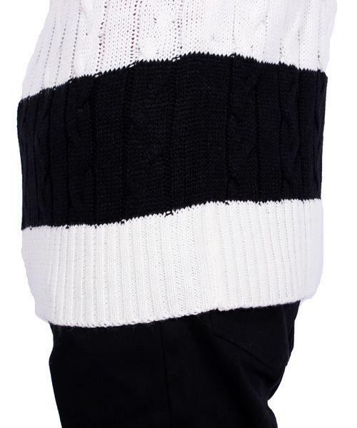 ８(eight)（エイト）の「ボーダー タートル ニットセーター カットソー（ニット/セーター・メンズ・ブラック×レッド/ホワイト×ネイビー/ブラック×グレー/ホワイト×ブラック・LARGE/MEDIUM）」の13枚目の写真