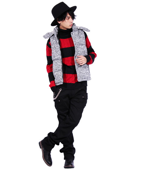 ８(eight)（エイト）の「ボーダー タートル ニットセーター カットソー（ニット/セーター・メンズ・ブラック×レッド/ホワイト×ネイビー/ブラック×グレー/ホワイト×ブラック・LARGE/MEDIUM）」の22枚目の写真