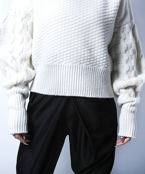 EIMY ISTOIRE（エイミーイストワール）の「volume sleeve knit top（ニット/セーター・レディース・ブラック/ホワイト/ベージュ・FREE）」の9枚目の写真