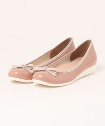 Balancoire（ブランコアール）の「【6時間防水】撥水レインストレッチエナメルリボンウエッジパンプス【MADE IN JAPAN】（パンプス）」