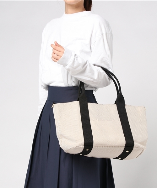 VitaFelice（ヴィータフェリーチェ）の「ショルダーバッグ 2wayキャンバストートバッグ 通勤通学バッグ（トートバッグ・レディース・ブラック/モカ・FREE）」の9枚目の写真