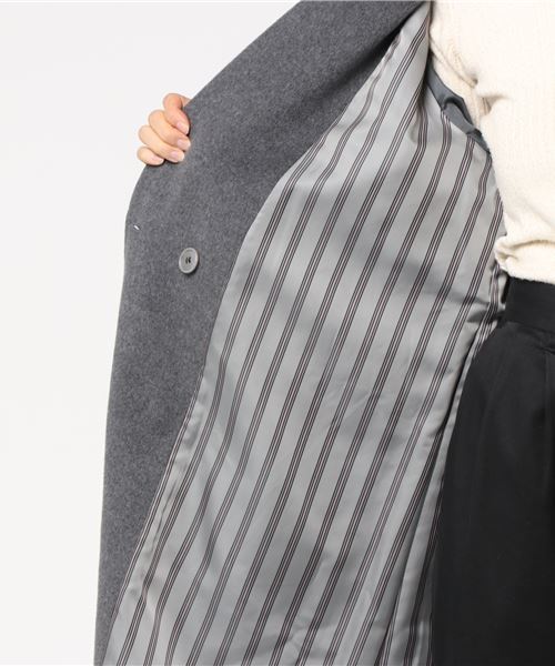 AMERICAN RAG CIE（アメリカンラグシー）の「AMERICAN RAG CIE　MENCHIビーバーダブルコート（ステンカラーコート・レディース・ライトグレー/キャメル・FREE）」の5枚目の写真