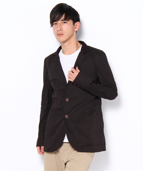 WHO'S WHO gallery（フーズフーギャラリー）の「コットンテディジャケット（テーラードジャケット・メンズ・ベージュ/ブラック・MEDIUM/LARGE）」の2枚目の写真