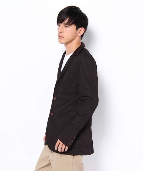 WHO'S WHO gallery（フーズフーギャラリー）の「コットンテディジャケット（テーラードジャケット・メンズ・ベージュ/ブラック・MEDIUM/LARGE）」の3枚目の写真