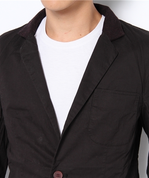 WHO'S WHO gallery（フーズフーギャラリー）の「コットンテディジャケット（テーラードジャケット・メンズ・ベージュ/ブラック・MEDIUM/LARGE）」の6枚目の写真