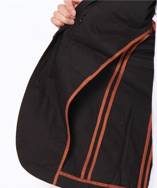 WHO'S WHO gallery（フーズフーギャラリー）の「コットンテディジャケット（テーラードジャケット・メンズ・ベージュ/ブラック・MEDIUM/LARGE）」の7枚目の写真