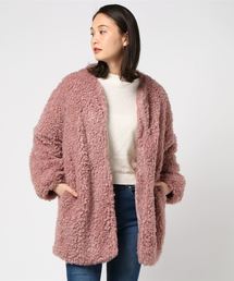 中綿入りで暖か！[ショートorロング丈]2Typeビッグシルエットプードルファーコート/ボアコート/レディースアウター/ボアブルゾンジャケット[K709]神戸レタス