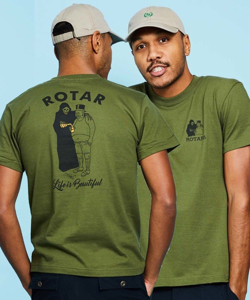 ROTAR（ローター）の「Life is Beautiful Tee / プリントTシャツ / バックプリント（Tシャツ/カットソー・メンズ・ホワイト/カーキ/スミクロ・SMALL/MEDIUM/LARGE/X-LARGE）」の3枚目の写真