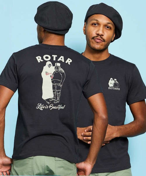 ROTAR（ローター）の「Life is Beautiful Tee / プリントTシャツ / バックプリント（Tシャツ/カットソー・メンズ・ホワイト/カーキ/スミクロ・SMALL/MEDIUM/LARGE/X-LARGE）」の2枚目の写真