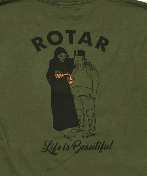 ROTAR（ローター）の「Life is Beautiful Tee / プリントTシャツ / バックプリント（Tシャツ/カットソー・メンズ・ホワイト/カーキ/スミクロ・SMALL/MEDIUM/LARGE/X-LARGE）」の17枚目の写真