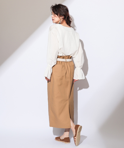 CIAOPANIC（チャオパニック）の「綿ツイルツータックタイトスカート（スカート・レディース・ベージュ/レッド/アイボリー・FREE）」の16枚目の写真