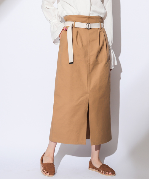 CIAOPANIC（チャオパニック）の「綿ツイルツータックタイトスカート（スカート・レディース・ベージュ/レッド/アイボリー・FREE）」の6枚目の写真