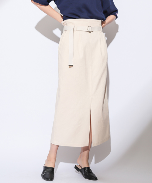 CIAOPANIC（チャオパニック）の「綿ツイルツータックタイトスカート（スカート・レディース・ベージュ/レッド/アイボリー・FREE）」の7枚目の写真