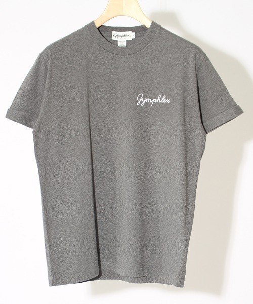 GYMPHLEX（ジムフレックス）の「[GYMPHLEX/ジムフレックス] ロゴ刺繍Tシャツ（Tシャツ/カットソー・レディース・ホワイト/グレー/ネイビー/ホワイト×ネイビー/ブラック/ベージュ/ホワイト×カーキブラウン/チャコール/ライトベージュ・14/L/M）」の5枚目の写真